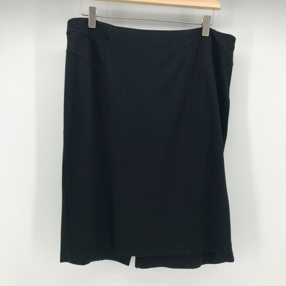 Chicos Skirt Womens Small Chicos .5 Black Knit Pencil Straight Stretch